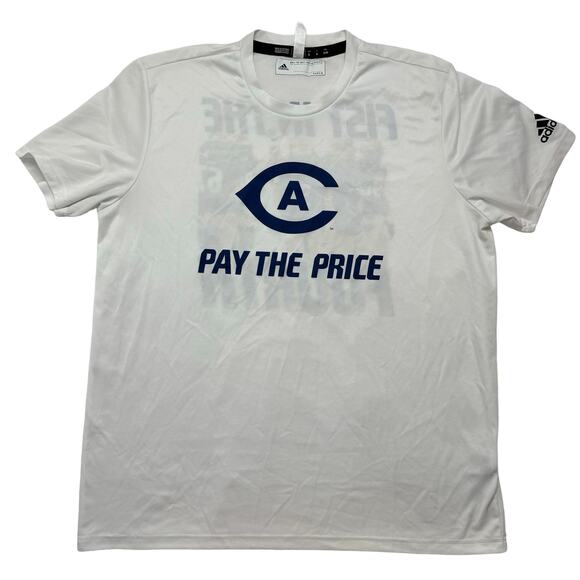 ADIDAS UC Davis Football Tech Tee Size XL Men’s Blue Gold Fist In The Fourth - Picture 1 of 7